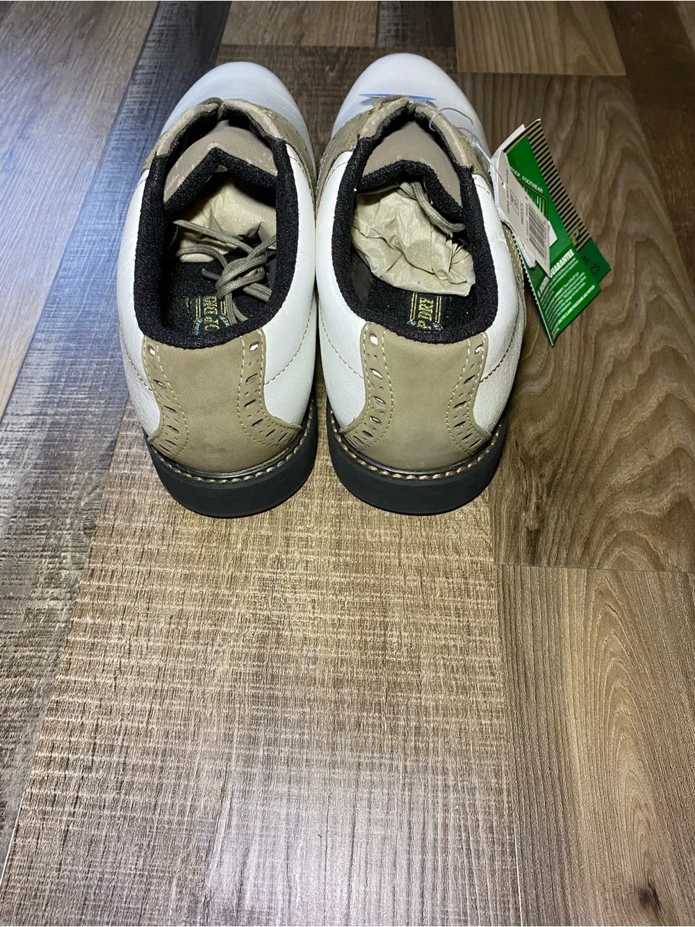 Men's White and Tan Oxford Derby Shoes - Unbranded